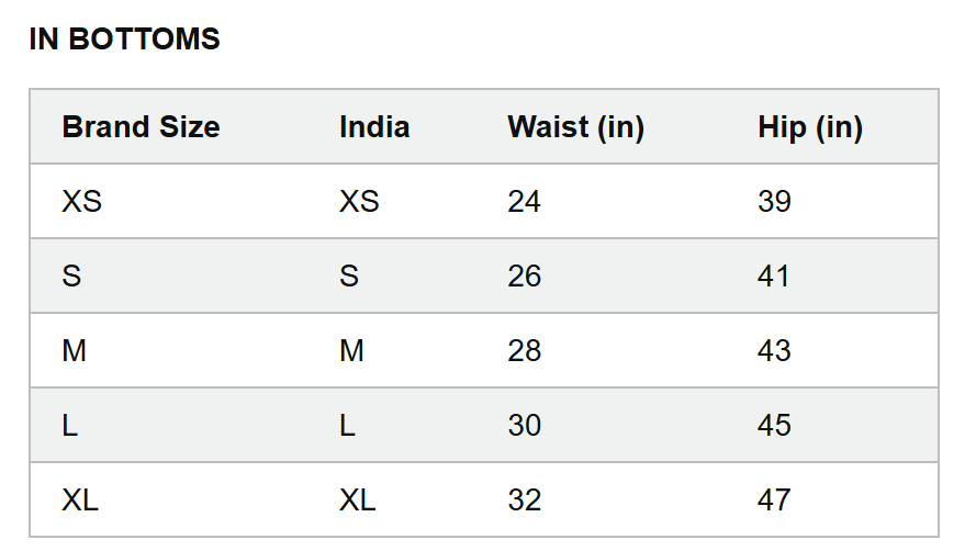 Size Chart